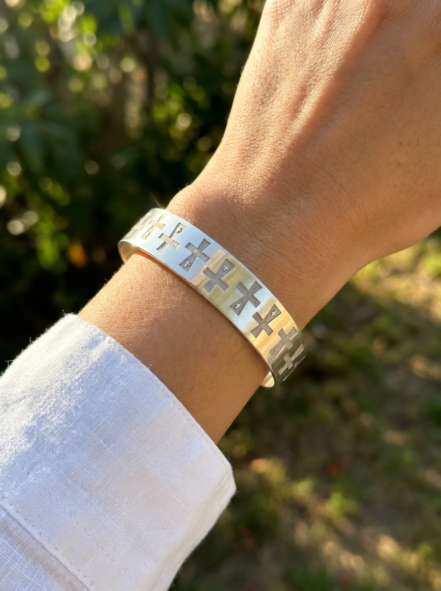 Men’s Stainless Steel Faith Cross Bracelet