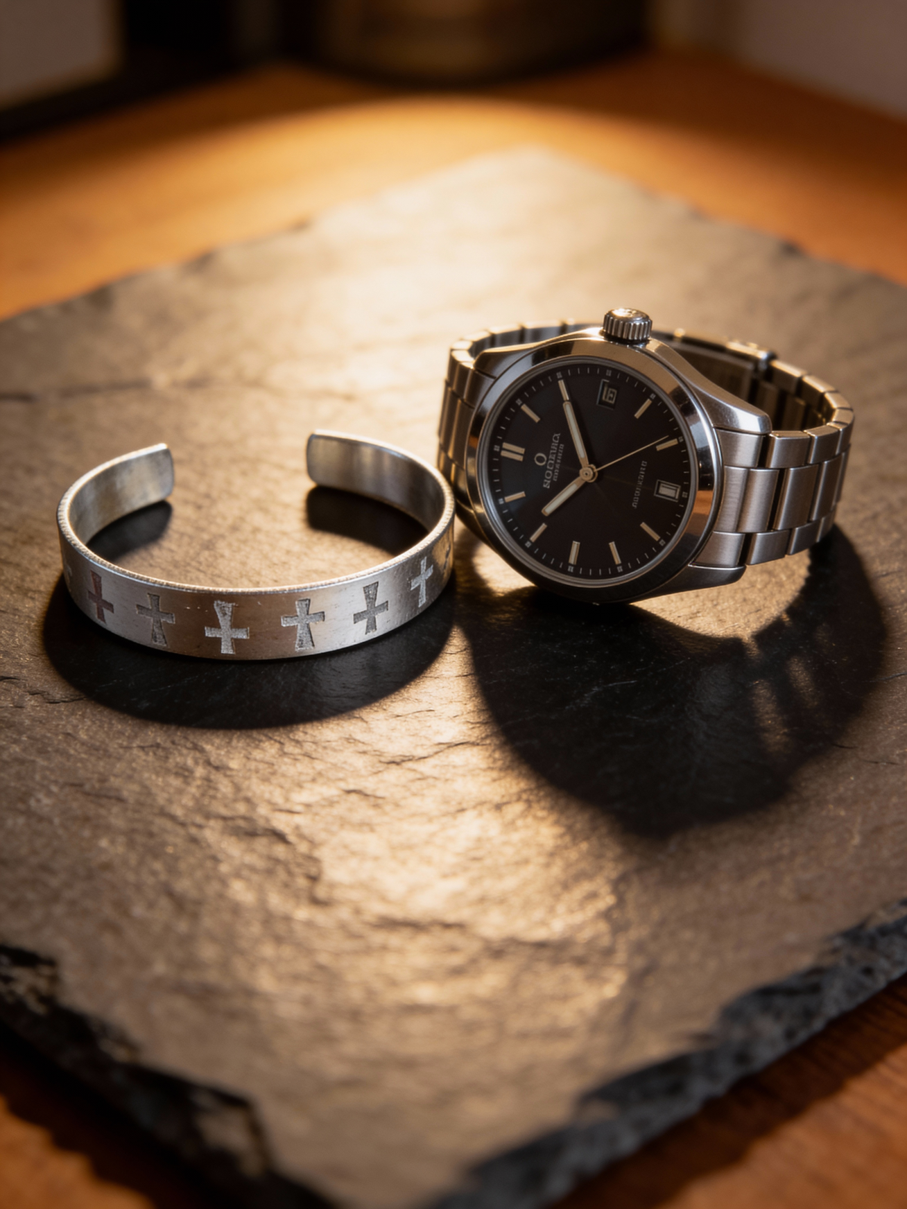 Men’s Stainless Steel Faith Cross Bracelet